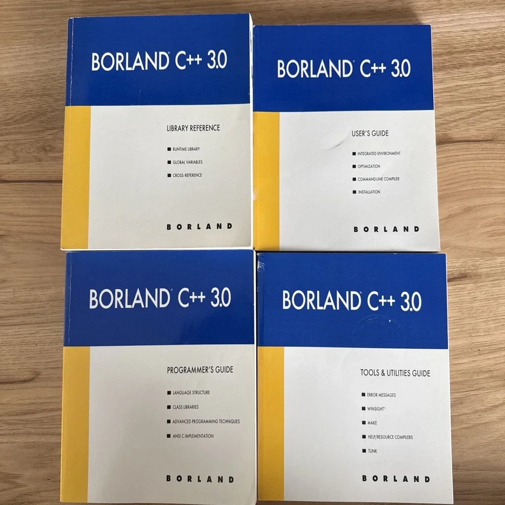 Lot Of 4 Borland C++ 3.0 User Guides Programmer's Library Reference Tools Guide